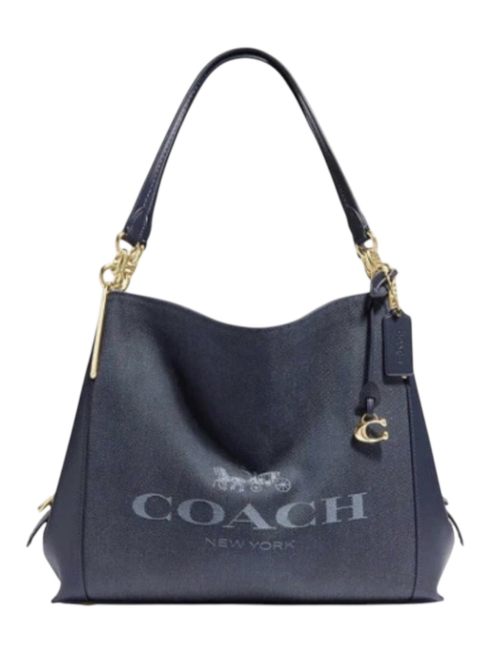 COACH Dalton 31 Shoulder Bag in the Horse and Carriage Jacquard Denim/ Leather